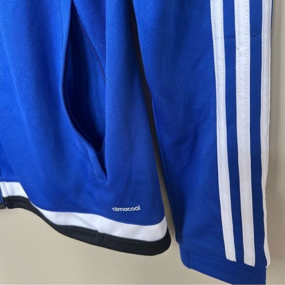 Adidas Royal Blue Track Jacket Climacool Full Zip 3 Stripe Lightweight Small - Picture 4 of 12